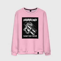 Свитшот хлопковый мужской Hammond - Sound Soul Superb, цвет: светло-розовый