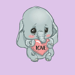 Свитшот хлопковый мужской Слоник с сердцем, цвет: лаванда — фото 2