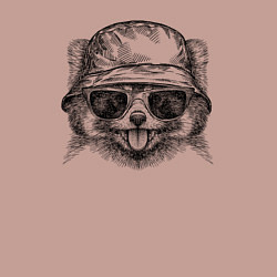 Свитшот хлопковый мужской Красная панда в панаме, цвет: пыльно-розовый — фото 2