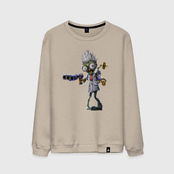 Свитшот хлопковый мужской Зомби-учёный, цвет: миндальный