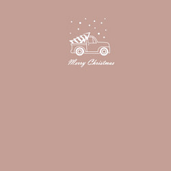 Свитшот хлопковый мужской Машина везёт ёлку, цвет: пыльно-розовый — фото 2