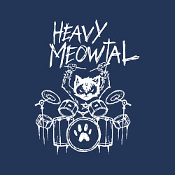 Свитшот хлопковый мужской Heavy Meowtal - кошачья музыка, цвет: тёмно-синий — фото 2