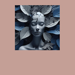 Свитшот хлопковый мужской Манекен в серо-синих листьях - нейросеть, цвет: пыльно-розовый — фото 2