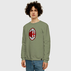 Свитшот хлопковый мужской Футбольный клуб Milan, цвет: авокадо — фото 2