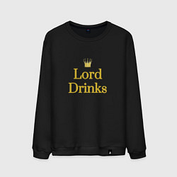 Свитшот хлопковый мужской Lord drinks, цвет: черный