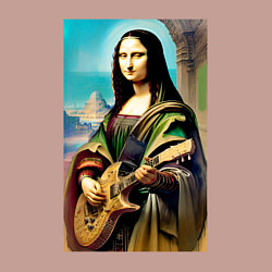 Свитшот хлопковый мужской Мона Лиза лабает на гитаре, цвет: пыльно-розовый — фото 2