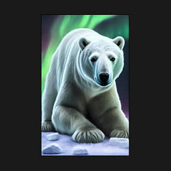 Свитшот хлопковый мужской Полярный медведь на снегу, цвет: черный — фото 2