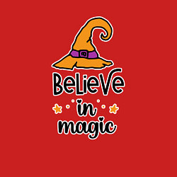 Свитшот хлопковый мужской Believe in magic ведьмина шляпа хэллоуин, цвет: красный — фото 2