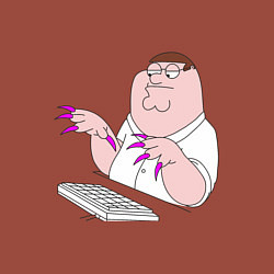 Свитшот хлопковый мужской Питер Гриффен с длинными ногтями, цвет: кирпичный — фото 2