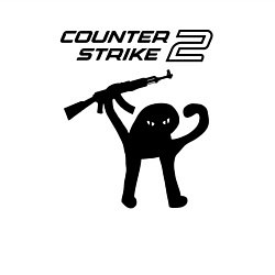 Свитшот хлопковый мужской Counter strike 2 мем, цвет: белый — фото 2