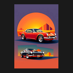 Свитшот хлопковый мужской Ретро спорт кар, цвет: черный — фото 2