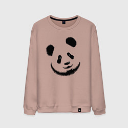 Свитшот хлопковый мужской Голова милой панды, цвет: пыльно-розовый