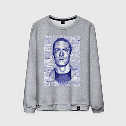 Свитшот хлопковый мужской Text eminem, цвет: меланж