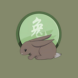 Свитшот хлопковый мужской Год кролика на китайском, цвет: авокадо — фото 2