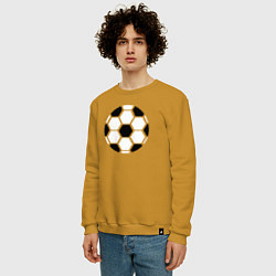 Свитшот хлопковый мужской Простой футбольный мяч, цвет: горчичный — фото 2