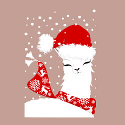 Свитшот хлопковый мужской Лама в шапочке и шарфе, цвет: пыльно-розовый — фото 2