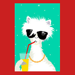 Свитшот хлопковый мужской Лама-альпака на чиле с бокалом, цвет: красный — фото 2