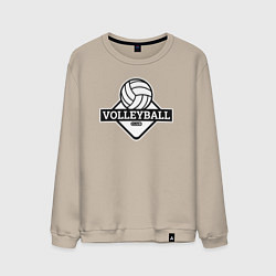 Свитшот хлопковый мужской Volleyball club, цвет: миндальный