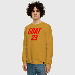Свитшот хлопковый мужской Goat 23, цвет: горчичный — фото 2