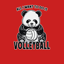 Свитшот хлопковый мужской Panda volleyball, цвет: красный — фото 2