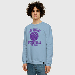 Свитшот хлопковый мужской Basketball Los Angeles, цвет: мягкое небо — фото 2