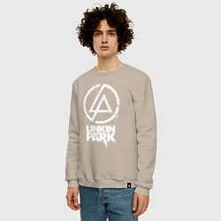 Свитшот хлопковый мужской Linkin Park - white, цвет: миндальный — фото 2