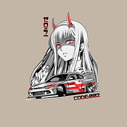 Свитшот хлопковый мужской Nissan Silvia S15 Drift Zero Two, цвет: миндальный — фото 2