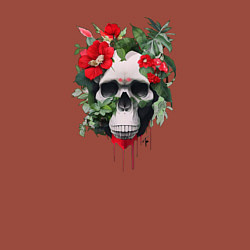 Свитшот хлопковый мужской Манки скал и цветы, цвет: кирпичный — фото 2