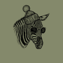 Свитшот хлопковый мужской Зебра хипстер, цвет: авокадо — фото 2