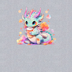Свитшот хлопковый мужской Маленький милый дракончик, цвет: меланж — фото 2