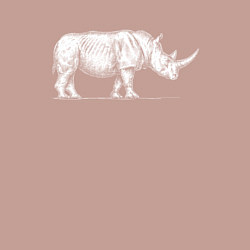 Свитшот хлопковый мужской Носорог белый сбоку, цвет: пыльно-розовый — фото 2