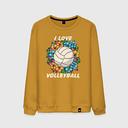 Мужской свитшот I love volleyball