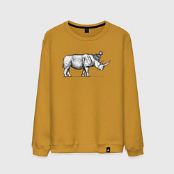 Мужской свитшот Носорог стильный в профиль