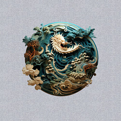 Свитшот хлопковый мужской Китайский дракон в круге, цвет: меланж — фото 2