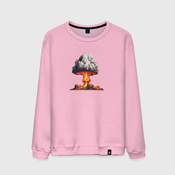 Свитшот хлопковый мужской Ядерный гриб, цвет: светло-розовый