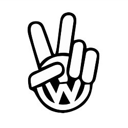 Свитшот хлопковый мужской Volkswagen peace, цвет: белый — фото 2