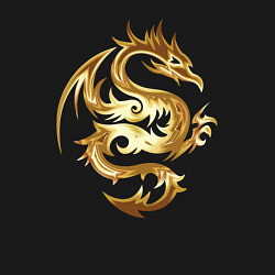 Свитшот хлопковый мужской Дракон из золота, цвет: черный — фото 2