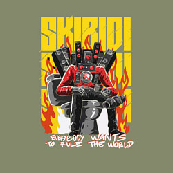 Свитшот хлопковый мужской Спикермен на троне, цвет: авокадо — фото 2