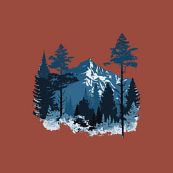 Свитшот хлопковый мужской Графика горный пейзаж, цвет: кирпичный — фото 2