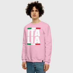 Свитшот хлопковый мужской Italia, цвет: светло-розовый — фото 2