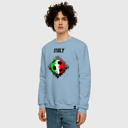 Свитшот хлопковый мужской Команда Италии, цвет: мягкое небо — фото 2