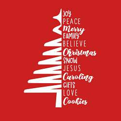 Свитшот хлопковый мужской Christmas tree - is happiness, цвет: красный — фото 2