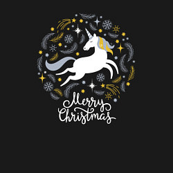 Свитшот хлопковый мужской Unicorn christmas, цвет: черный — фото 2