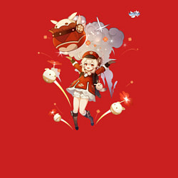 Свитшот хлопковый мужской Кли из Геншин Импакт, цвет: красный — фото 2