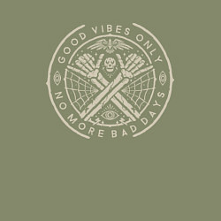 Свитшот хлопковый мужской Good vibes only no more bad days, цвет: авокадо — фото 2