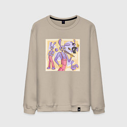 Свитшот хлопковый мужской Джекс Удивительный цифровой цирк, цвет: миндальный