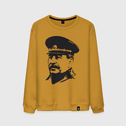 Свитшот хлопковый мужской Сталин в фуражке, цвет: горчичный