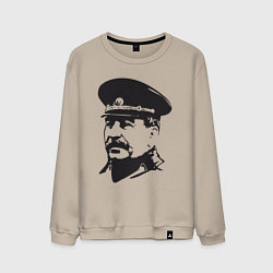 Свитшот хлопковый мужской Сталин в фуражке, цвет: миндальный