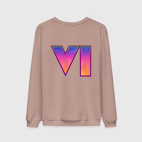 Мужской свитшот GTA6 / Пыльно-розовый – фото 2