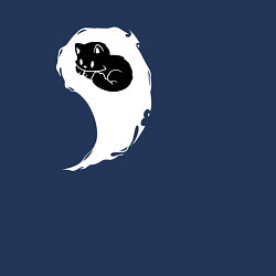 Свитшот хлопковый мужской Инь ян белый парная, цвет: тёмно-синий — фото 2